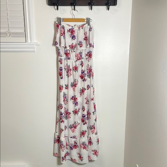 Floral Strapless Dress - Picture 1 of 7